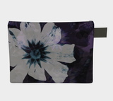 Bold White Floral Zipper Pouch